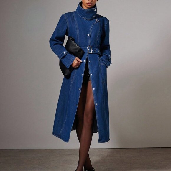 Medium Wash Casual Women's Long Sleeve Denim Jacket - Picture 1 of 6